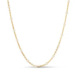 Enamel Lola Daisy Halskette in vergoldetem Sterlingsilber weißem Emaille