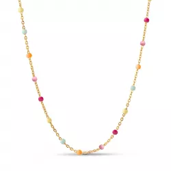 Enamel Lola Rainbow Halskette in vergoldetem Sterlingsilber regenbogenfarbenem Emaille