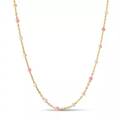 Enamel Lola Tropical Halskette in vergoldetem Sterlingsilber rosa Emaille