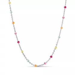 Enamel Lola Rainbow Halskette in Silber regenbogenfarbenem Emaille