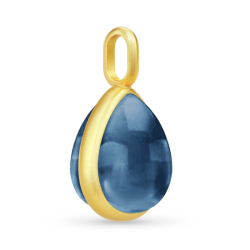 Julie Sandlau Paloma Anhänger in vergoldetem Sterlingsilber blauem Bergkristall