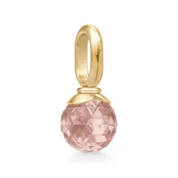 Julie Sandlau Berry Small rosa Anhänger in vergoldetem Sterlingsilber rosa Bergkristall