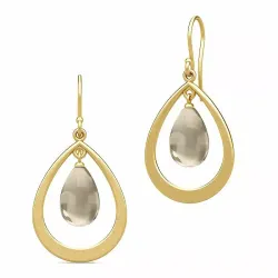 Julie Sandlau Prime droplet Ohrringe in vergoldetem Sterlingsilber grauem Bergkristall