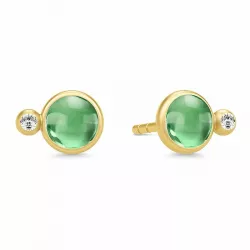 Julie Sandlau grünen Kristalle Ohrringe in vergoldetem Sterlingsilber grünem Bergkristall weißem Zirkon