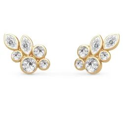 Julie Sandlau White Wisteria Ohrringe in vergoldetem Sterlingsilber weißem Zirkon