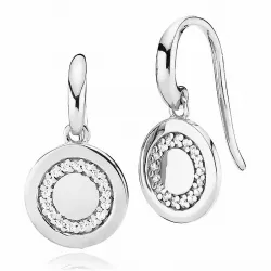 10 mm Izabel Camille Circle Line runden Ohrringe in Silber weißem Zirkon