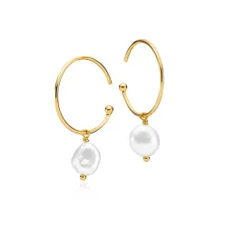 Izabel Camille Passion Perle Halbkreolen in vergoldetem Sterlingsilber