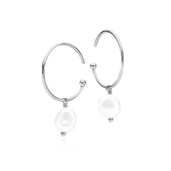 Izabel Camille Perle Ohrringe in rhodiniertem Silber