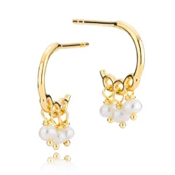 Izabel Camille Majesty Perle Kreole in vergoldetem Sterlingsilber