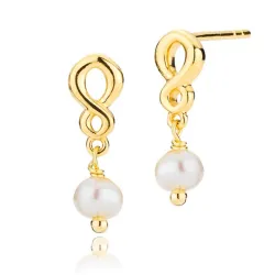 Izabel Camille Majesty Perle Ohrstecker in vergoldetem Sterlingsilber