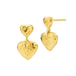 Izabel Camille Angel Herz Ohrringe in vergoldetem Sterlingsilber