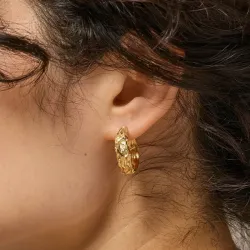 20 mm Enamel Nela Kreole in vergoldetem Sterlingsilber