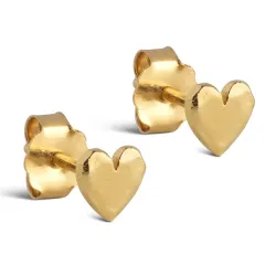 5 mm Enamel Heart Ohrstecker in vergoldetem Sterlingsilber