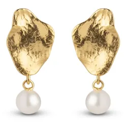 Enamel Caia Small Perle Ohrringe in vergoldetem Sterlingsilber