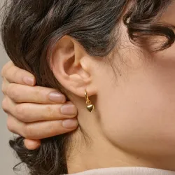 Enamel Amore Herz Kreole in vergoldetem Sterlingsilber