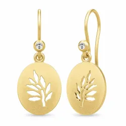 Julie Sandlau Tree of Life Ohrringe in vergoldetem Sterlingsilber weißem Zirkon