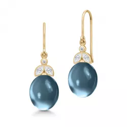 Julie Sandlau Tasha Tropfen blauem Ohrringe in Silber mit 22 Karat Vergoldung weißem Zirkon blauem Bergkristall