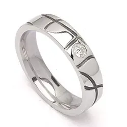 Kollektionsmuster Zirkon Ring aus Silber