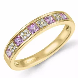 Kollektionsmuster pink Saphir Diamantring in 14 Karat Gold 0,66 ct 0,08 ct