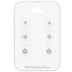 Kollektionsmuster Zirkon Ohrstecker in vergoldetem Silber