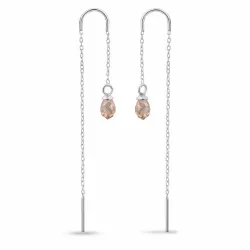 Kollektionsmuster champagnerfarbenem Zirkon ketten ohrringe in Silber