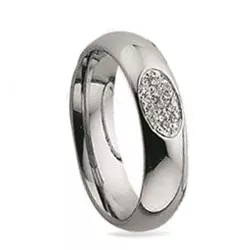 Kollektionsmuster Zirkon Ring aus rhodiniertem Silber