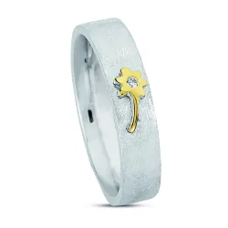 Kollektionsmuster Zirkon Ring aus Silber und Gelbgold