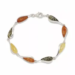 Kollektionsmuster Tropfen Bernstein Armband aus Silber und Anhänger aus Silber