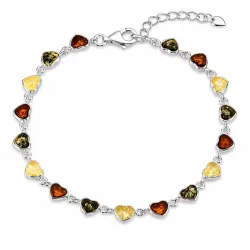 Kollektionsmuster Herz Bernstein Armband aus Silber