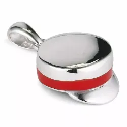 Kollektionsmuster rotem Studentenmützen-Anhänger aus rhodiniertem Silber