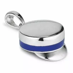 Kollektionsmuster blauem Studentenmützen-Anhänger aus rhodiniertem Silber