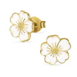 Kollektionsmuster Vergissmeinnicht Ohrstecker in vergoldetem Sterlingsilber