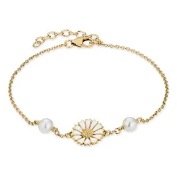 Kollektionsmuster Marguerite Perle Armband aus vergoldetem Sterlingsilber - Marie