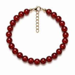 Kollektionsmuster rotem Achat Armband aus vergoldetem Stahl - AURA