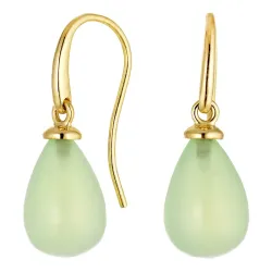 Kollektionsmuster Ohrringe in 9 Karat Gold mit prehnite