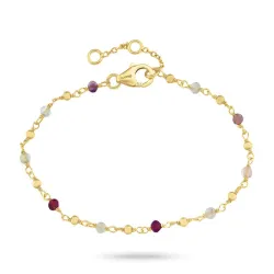 Kollektionsmuster mehrfarbigem Armband aus vergoldetem Sterlingsilber 16 + 3 cm x 2,8 mm 