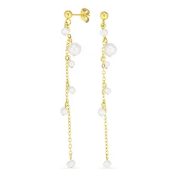 Kollektionsmuster Perle ketten ohrringe in vergoldetem Edelstahl - OCEANA