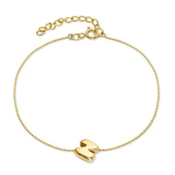 Kollektionsmuster buchstab n Armband aus vergoldetem Stahl - My Letter