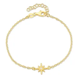 Kollektionsmuster Stern Armband aus vergoldetem Sterlingsilber und Anhänger aus vergoldetem Sterlingsilber