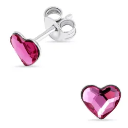 Kollektionsmuster Herz violettem Ohrringe in Silber