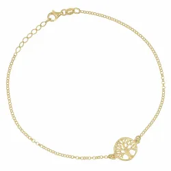 Kollektionsmuster Lebensbaum Fußkette aus vergoldetem Sterlingsilber