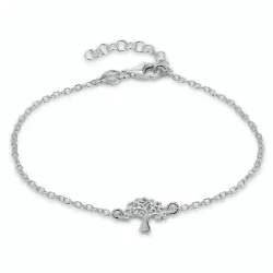 Kollektionsmuster Lebensbaum Armband aus rhodiniertem Silber und Anhänger aus rhodiniertem Silber