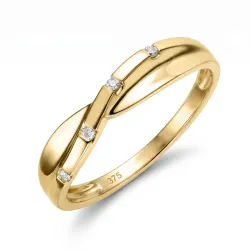 abstraktem Diamant Ring in 9 Karat Gold 0,03 ct
