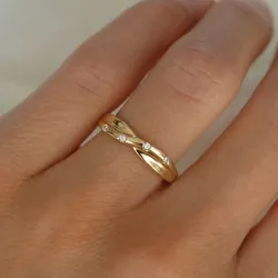 abstraktem Diamant Ring in 9 Karat Gold 0,03 ct