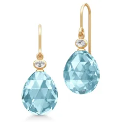 Julie Sandlau Ofelia blauem Bergkristall Ohrringe in vergoldetem Sterlingsilber