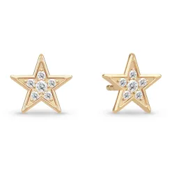 Julie Sandlau Stella Stern Ohrstecker in vergoldetem Sterlingsilber weißem Zirkon