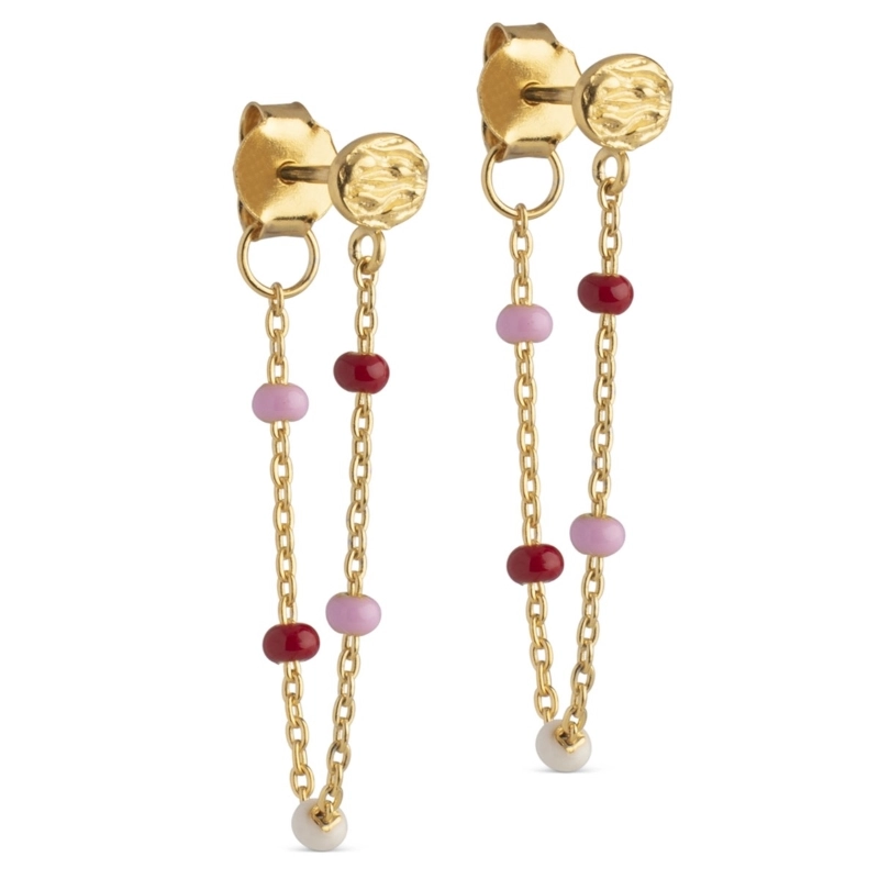 Enamel Lola Rosie ketten ohrringe in vergoldetem Sterlingsilber farbigem Emaille - Formen Lange Ohrringe