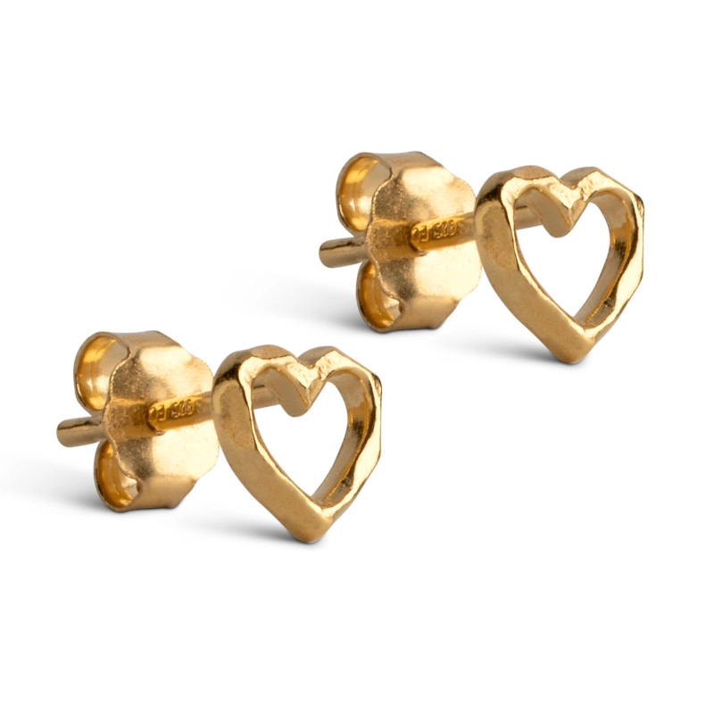 Enamel Organic Heart Herz Ohrringe in vergoldetem Sterlingsilber - Herz Ohrringe - Wir führen viele verschiedene Herzohrringe