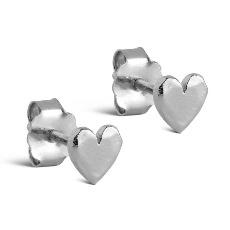 Enamel Heart Ohrstecker in Silber - Herz Ohrringe - Wir führen viele verschiedene Herzohrringe