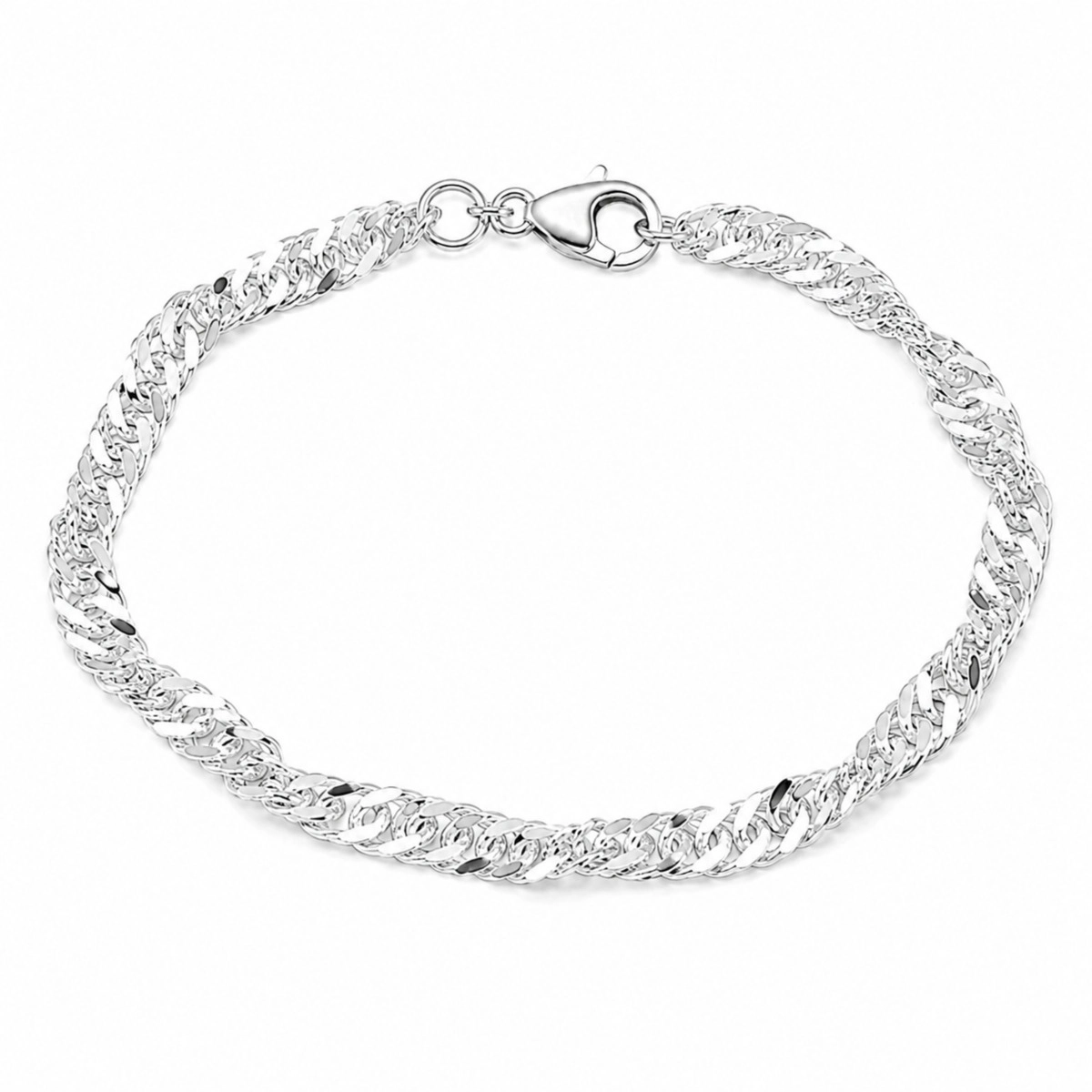 BNH Singapore Armband aus Silber 17 cm x 4,7 mm - Singapurhalsketten